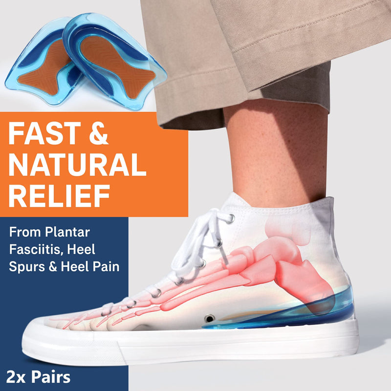 Medipaq Posture Correcting Gel Heel Cushion Pads for Women & Men - 2 Pairs of Large (UK 7-12) Gel Heel Insoles - Heel Support for Plantar Fasciitis - Gel Heel Pads for Plantar Fasciitis L (Pack of 2) - NewNest Australia