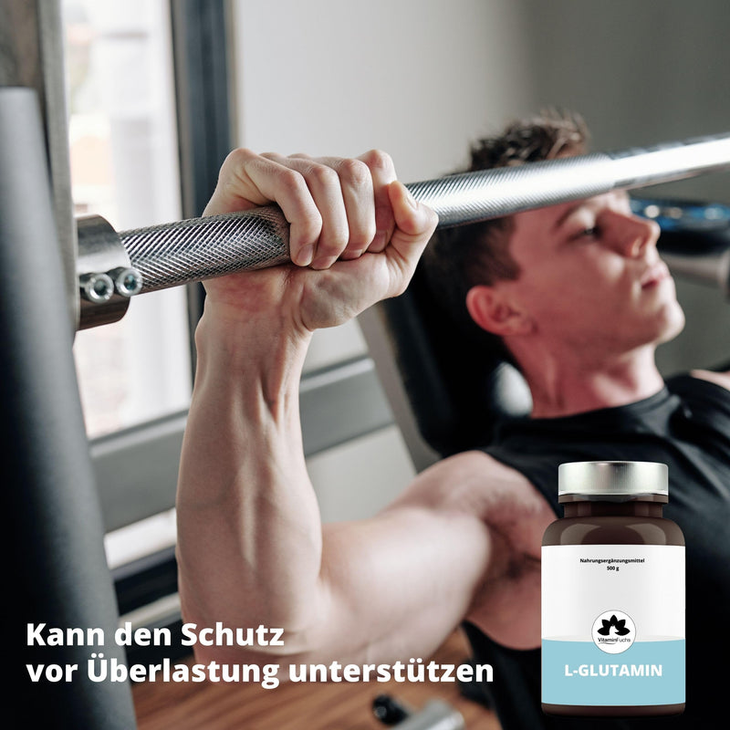 500 G L-Glutamine High Dose - Pure Powder Without Additives - L-Glutamine With Over 99.9% Purity - Pure L-Glutamine Powder Laboratory Tested & Vegan - Vitaminfuchs - Made In Germany - NewNest Australia