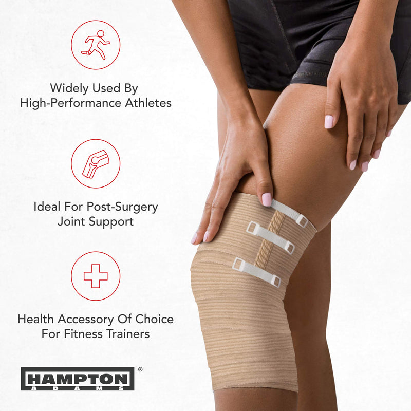 (6 Pack) Elastic Bandage Wrap | Latex-Free Elastic Wraps for Medical & Sports Sprains, Injuries, Wrap Calf, Ankle Wrap & Foot Compression | Cotton Compression Bandage + 6 Extra Clips - NewNest Australia