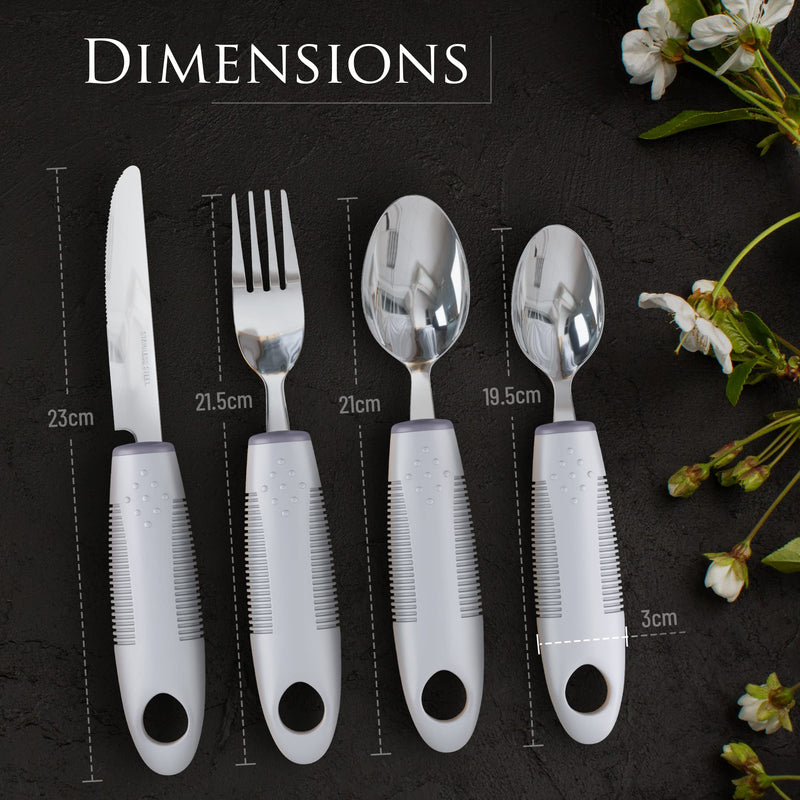 iMedic Comfort Grips Cutlery - Cutlery for Disabled Hands - Dishwasher Safe Disabled Cutlery for Adults - Disability Cutlery for Adults Suffering from Trembling Hands - 1 Set Grey Single - NewNest Australia