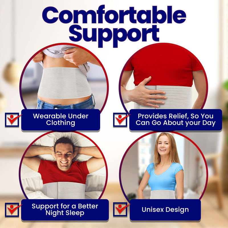 Hernia Belt for Men and Women - Beige Abdominal Binder for Umbilical Hernias & Navel Belly Button Hernias with Compression Pad for Hernia Support and Stomach (Small/Med) S/M (Pack of 1) - NewNest Australia