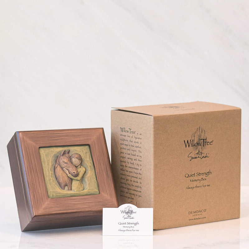 NewNest Australia - Willow Tree Quiet Strength, Sculpted Hand-Painted Memory Box 