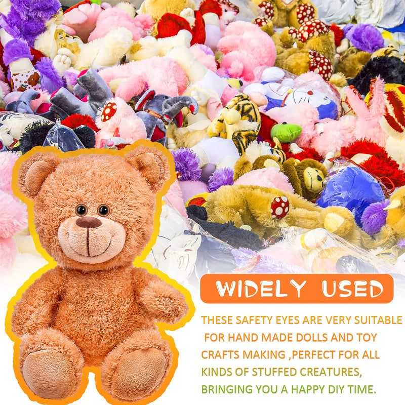 64 Pieces Glitter Plastic Safety Eyes 12 mm 16 mm 18 mm 20 mm Colorful Round Craft Doll Eyes with Washers Half Round Doll Teddy Bear Toy Eyes for Plush Animal and DIY Craft Making, 8 Colors - NewNest Australia