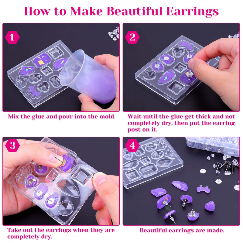 Earring Posts and Backs, Shynek 1800pcs Earring Making Supplies with Stainless Steel Earring Posts and Earring Backs for Studs, Earring Making Kit for DIY Earrings and Jewelry Making - NewNest Australia