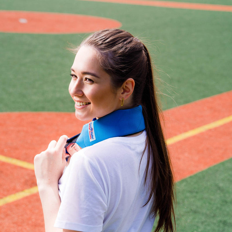 Cool + Relief Cooling Ice Pack Bandana - 16 x 2.5 x 0.8 Inch Head Wrap with Cool Pads (Pack of One) in Blue - NewNest Australia
