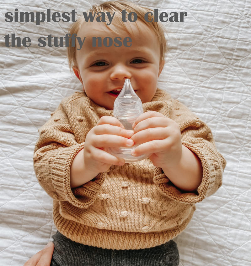 haakaa Silicone Baby Nasal Aspirator| Safe Baby Nose Cleaner| Easy-Squeeze Nose & Ear Bulb Syringe, 0m+ Newborn, Toddler, Kids - NewNest Australia