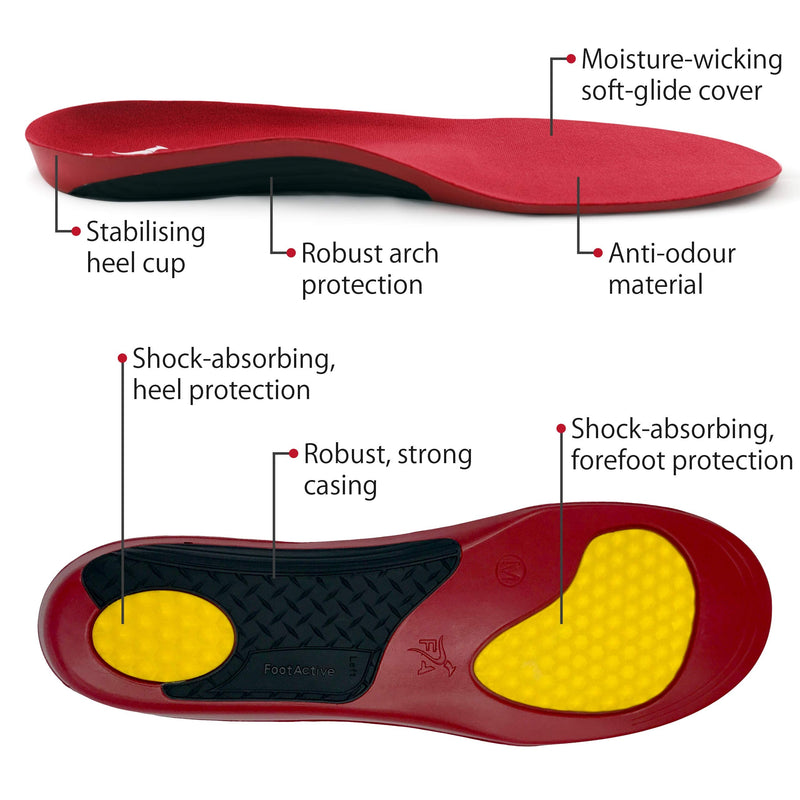 Orthotic Work Boot Insole by FootActive | Full-Length Arch-Support Orthotic insole designed by podiatrists for people who spend all day on their feet | Supports Arch and Cushions Heel 5/6.5 UK - NewNest Australia