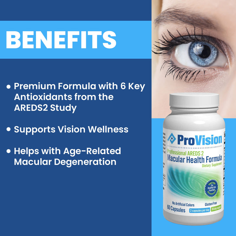 ProVision AREDS 2 Eye Vitamins for Macular Degeneration - Enhance Vision Supplements - Lutein Zeaxanthin Vision Complex - 60 Eye Supplement Capsules - NewNest Australia