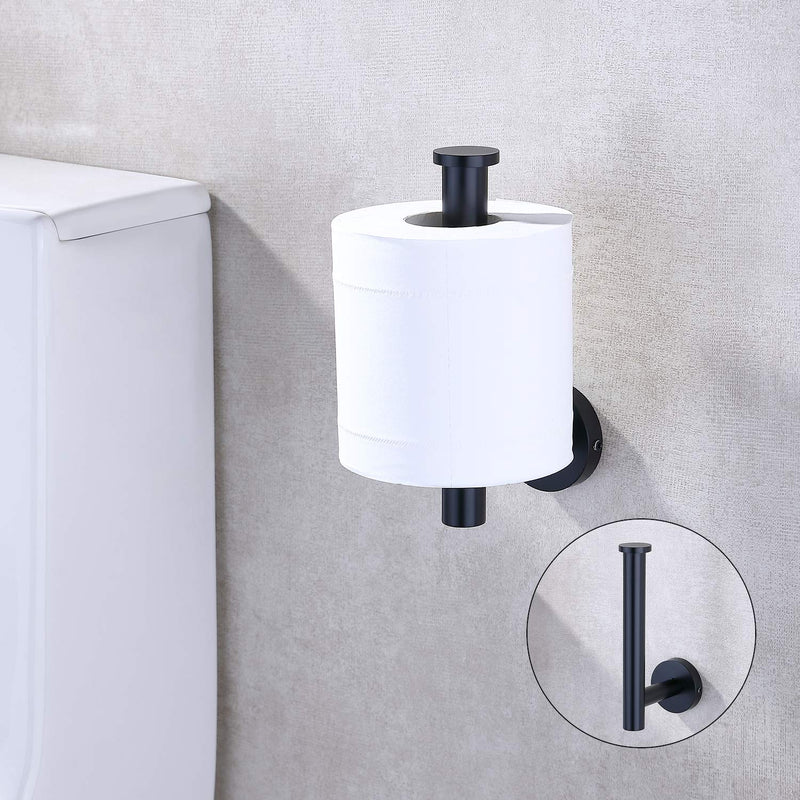 TASTOS Matte Black Toilet Paper Holder SUS304 Stainless Steel, Modern Round Tissue Roll Holders Wall Mount, Toilet Paper Roll Dispenser Bathroom 5 inch TP Holder for Kitchen Washroom 1 - NewNest Australia