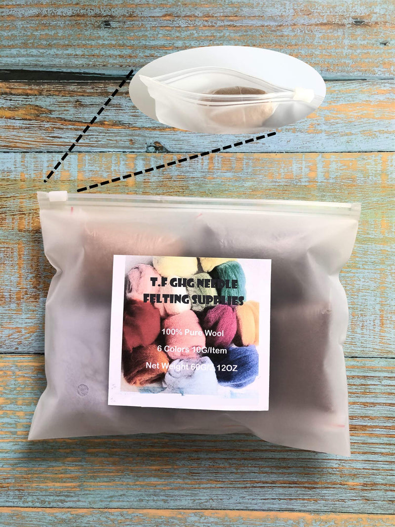 T.F GHG Needle Felting Wool Roving 8 Colors Set,15G/Color Total 120G/4.23OZ, 100% Natural Wool for Felting Yarn Craft Supplies, Needlecrafts for Starter Beginner (Earth) Earth - NewNest Australia