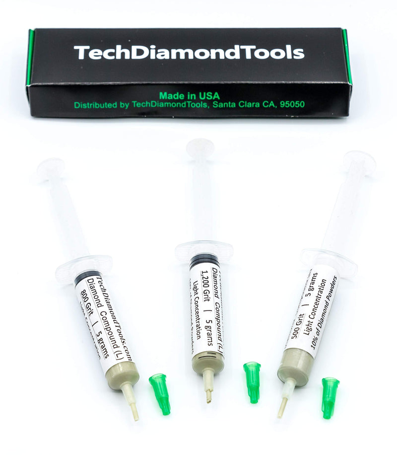 TechDiamondTools Kit of 3 Diamond Lapping Paste Polishing Compound 500 800 1200 Grit Lapidary Paste for Rock Glass Metal Jewelry Resin Marble with 10% of Diamond Powder USA Made 1200 800 500 grit - NewNest Australia