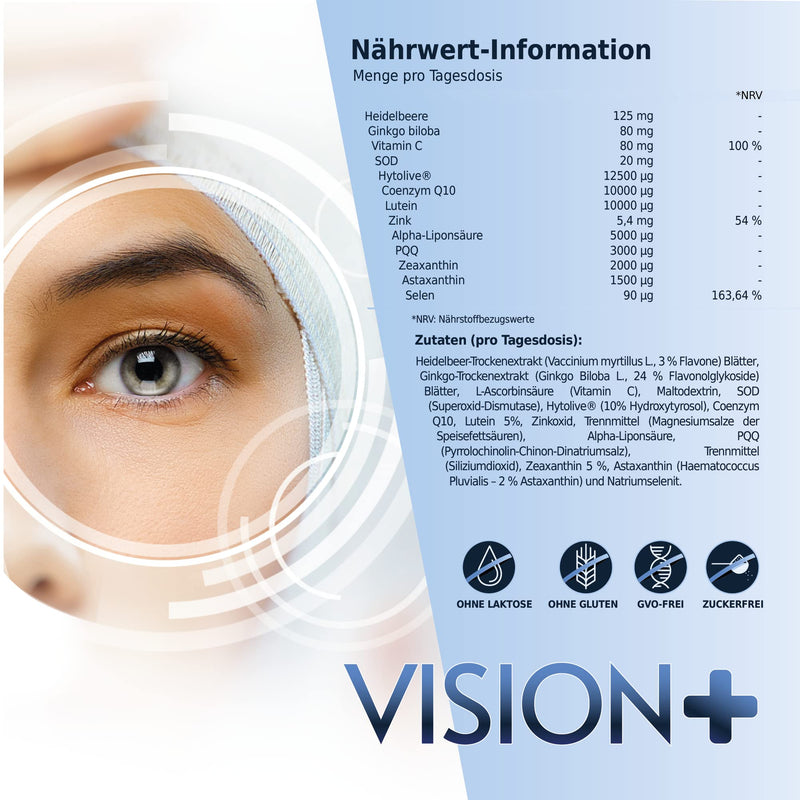 Healthy Fusion More Vision Powerful Eye Protector Improves The Quality Of Your Vision Strengthens Eye Tissue And Retina Eliminates Eye Pain Lutein Coenzyme Q10 Myrtilus 60U - NewNest Australia