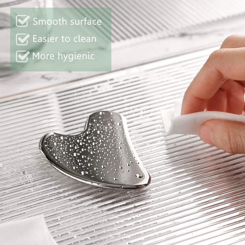 Gua Sha Facial Tool, Stainless Steel Guasha Board for SPA Acupuncture Therapy Trigger Point Treatment, Gua Sha Scraping Massage Tool - NewNest Australia