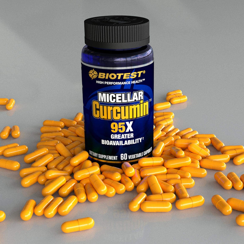 Biotest Micellar Curcumin Solid Lipid Turmeric Particles (2 Month Supply) - 95x Greater Absorption Than Piperine Formulas - for Heart Health, Joint Support, Immune Support (60 Veggie Capsules) - NewNest Australia