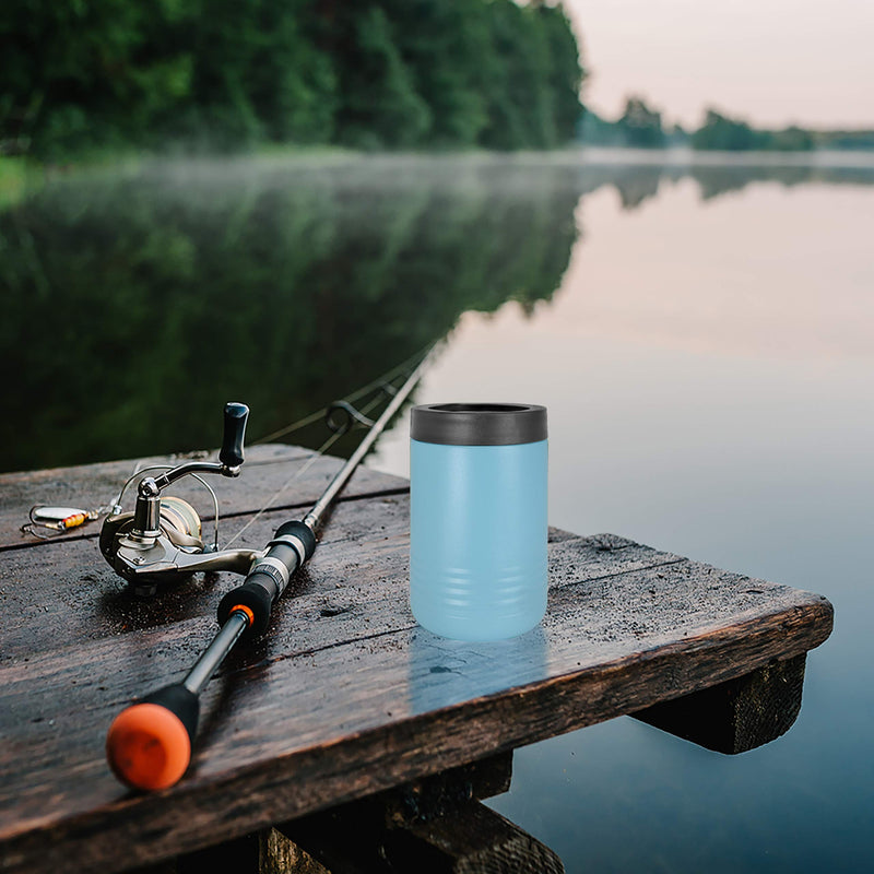 NewNest Australia - Clear Water Home Goods - 12 oz Stainless Steel Double Wall Vacuum Insulated Can or Bottle Cooler Keeps Beverage Cold for Hours - Powder Coated Light Blue 