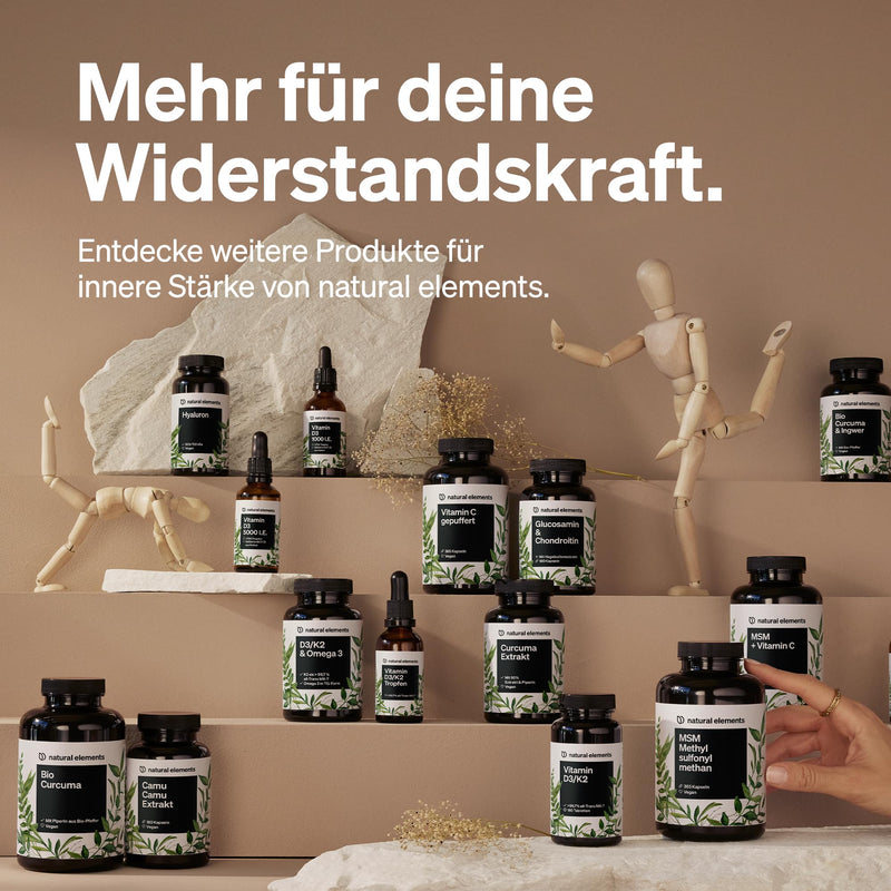 MSM 2000mg + natural vitamin C - 365 tablets instead of capsules - methylsulfonylmethane - high dosage, vegan - laboratory tested in Germany - NewNest Australia