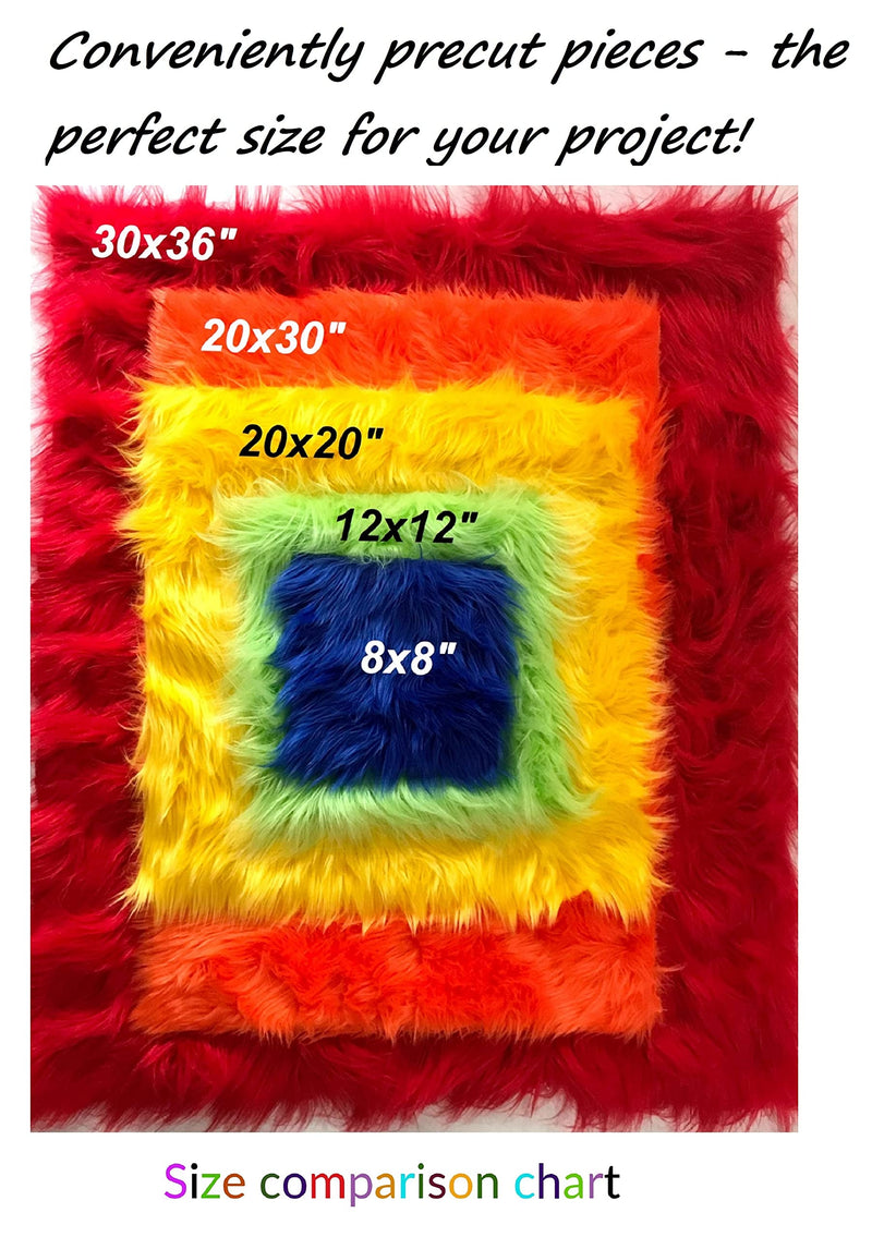 Bianna Creations | Faux Fur Fabric Ultra Soft Deluxe Plush Shaggy Squares | Craft, Sewing, Props, Costumes, Decoration (Fire Red, 8x8 inches) Fire Red - NewNest Australia