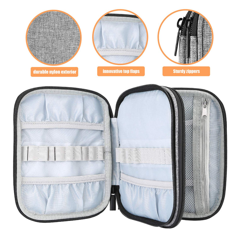 ProCase Crochet Hook Case (up to 6.5 Inches), Travel Organizer Zipper Bag for Various Crochet Hooks, Circular Knitting Needles and Other Accessories (NO Accessories Included), Grey - NewNest Australia