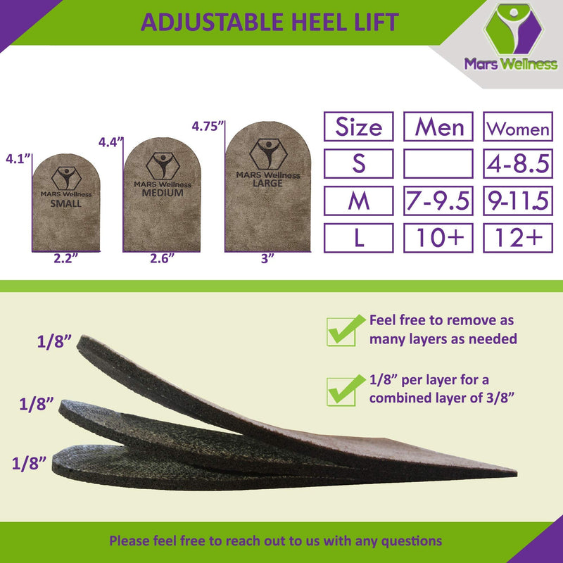 Premium Adjustable Orthopedic Heel Lift for Heel Pain and Leg Length Discrepancies - Large Pack of 2 Large (Pack of 2) - NewNest Australia
