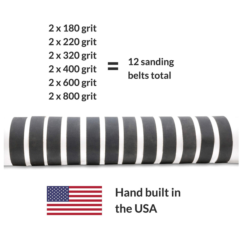 Red Label Abrasives 1 X 30 Inch Sanding Belts - Industrial Grade Silicon Carbide (Choose a Grit) - 12 PACK - For Knife Sharpening and Metalworking (Fine Grit Assortment) Fine Grit Assortment - NewNest Australia