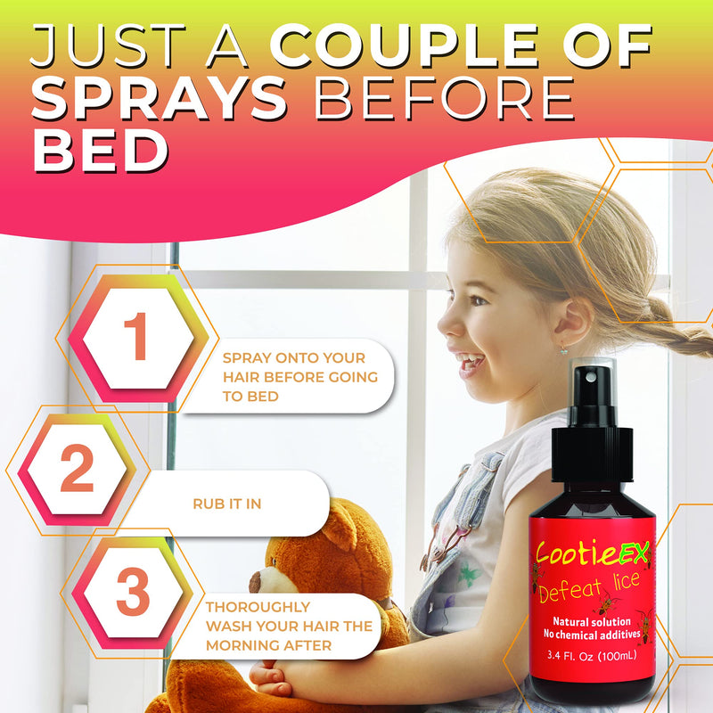 CootieEx Head Lice Treatments with Lavender Oil for Hair - Natural Nit Treatment - Prevent Head Lice Infestations: Anti Nits Head Lice Treatment - Alternative to Nit Shampoo & Head Lice Shampoo, 100ml - NewNest Australia