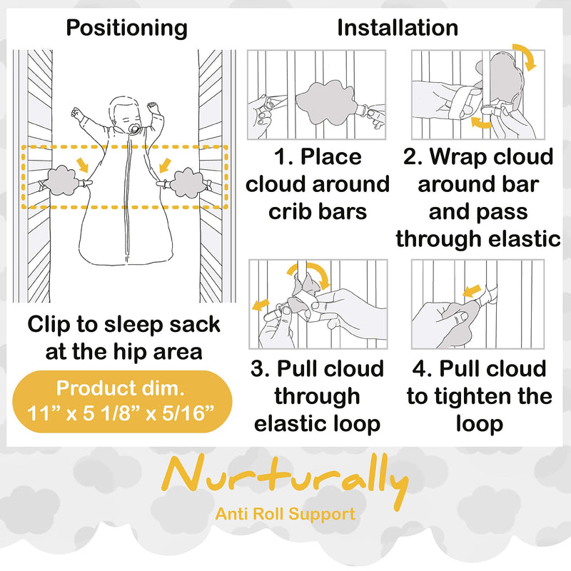 Nurturally Baby Anti Roll Support - Safe Breathable Fabric for Babies Age 3 to 6 Months Old, Designed in USA (Sleep Sack not Included), Portable Baby Sleep Support System Essentials for Any Crib - NewNest Australia