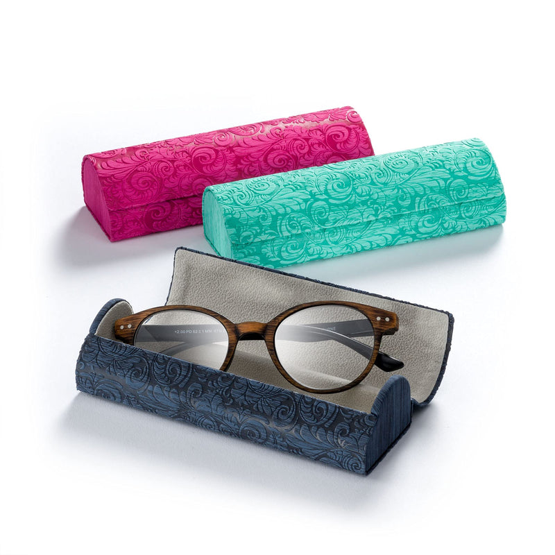 FEFI - Stable hard case glasses case in floral relief look night blue - NewNest Australia