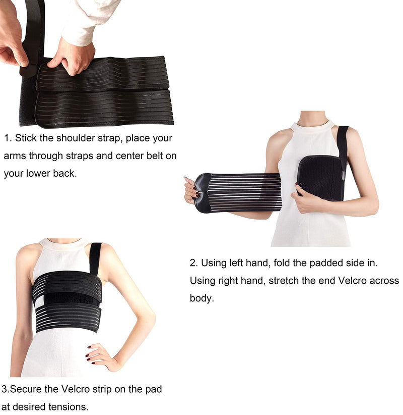 Solmyr Rib Brace Broken Rib Belt, Rib Support Brace for Men and Women, Breathable Chest Wrap Belt for Sore or Bruised Ribs Support, Sternum Injuries, Dislocated Ribs Protection, Pulled Muscle Pain (S) Small - NewNest Australia