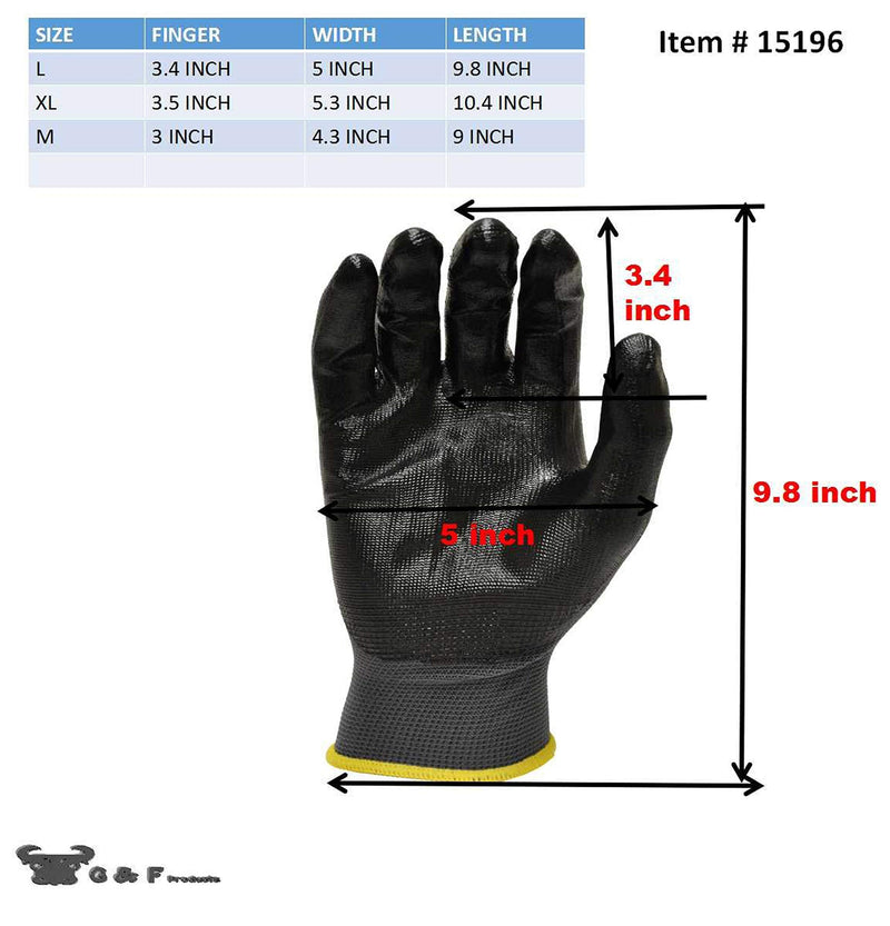 G & F Products 12 PAIRS Mens Working Gloves with Micro Foam Coating - Garden Gloves Texture Grip - men’s Work Glove For general purpose, construction, yardwork, Large (1519L-12) Men's Large Costco Pack 12 Pairs - NewNest Australia