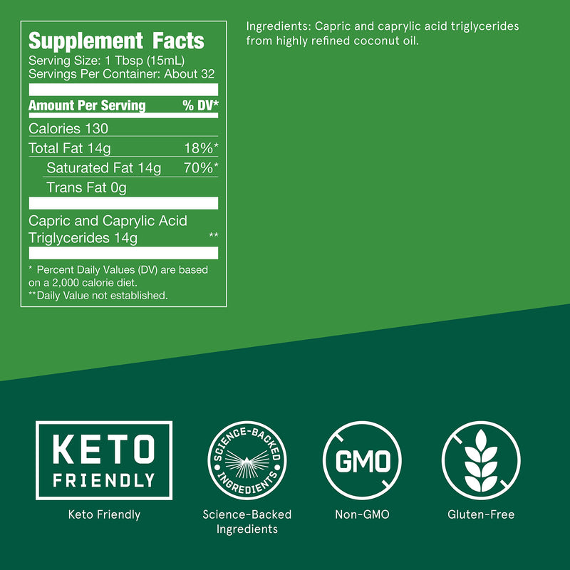 XCT MCT Oil Made with C10 and C8 MCT Oil, Flavorless, 14g MCTs, 16 Fl Oz Bulletproof Keto Supplement for Sustained Energy, Appetite Control, Mental & Physical Energy, Non-GMO, Vegan & Cruelty Free 16 Fl Oz (Pack of 1) - NewNest Australia