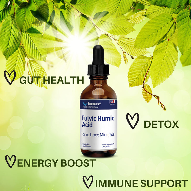 Fulvic Humic Acid Ionic Trace Minerals Liquid Supplement. Plant Derived Mineral Drops with over 75 Trace Minerals for Energy Boost. Up to 8 months supply. Concentration 250%. - NewNest Australia