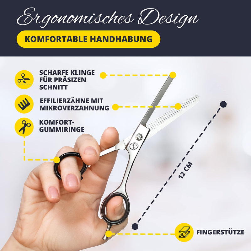 SCHMIEDWERK hair scissors | Hairdressing scissors - sharp & precise cut | Perfect haircut for women & men | Professional hair cutting scissors with case (thinning scissors, silver) thinning scissors - NewNest Australia