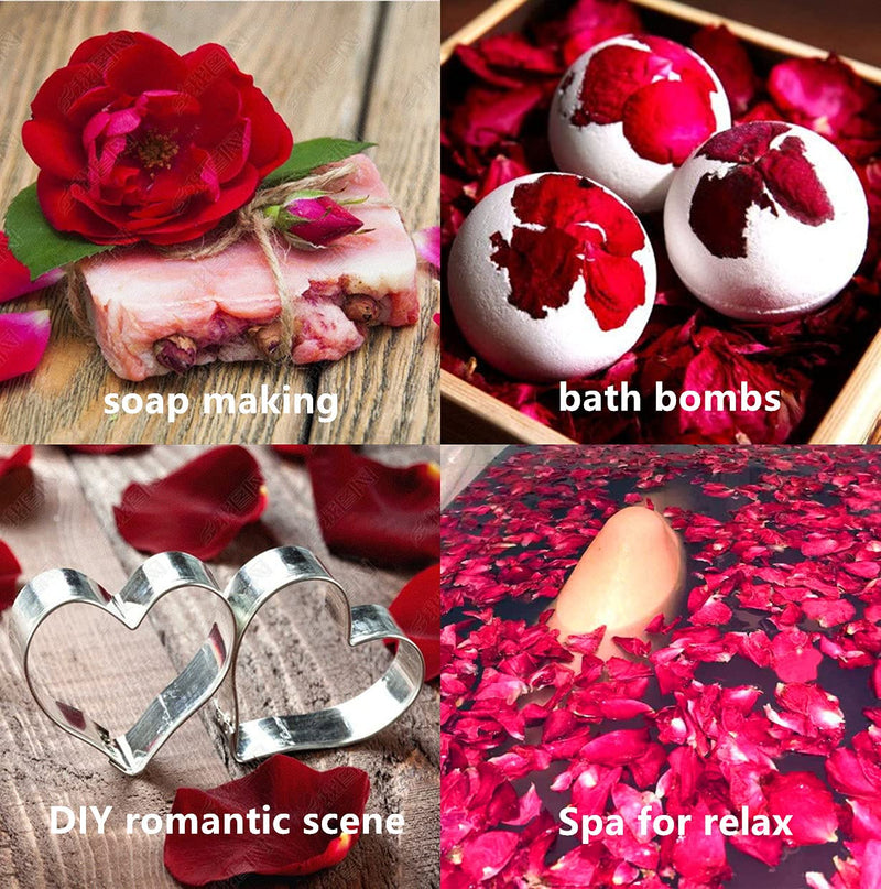 DoraMagic Dried Red Rose Petals, Real Natural Dried Rose Petals 1.75oz/50g for Bath, Soap Making, Candle Making, Wedding, Confetti, DIY Crafts, Non Edible - NewNest Australia