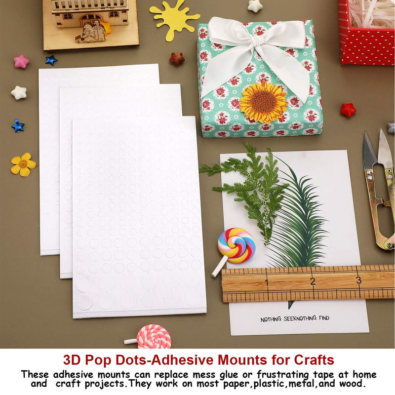 2376 Pieces Foam Dots Dual-Adhesive 3D Foam Dots 3 Sizes Pop Foam Dots Round Adhesive Foam Mounts for Craft DIY Art Scrapbooking Cards Decoration Supplies, 12 Sheets 2376 - NewNest Australia