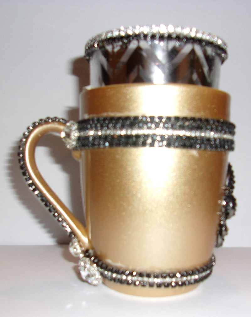 NewNest Australia - Chopper Jack LLC Fleur De Lis Gold/Black Tea Candle Holder 