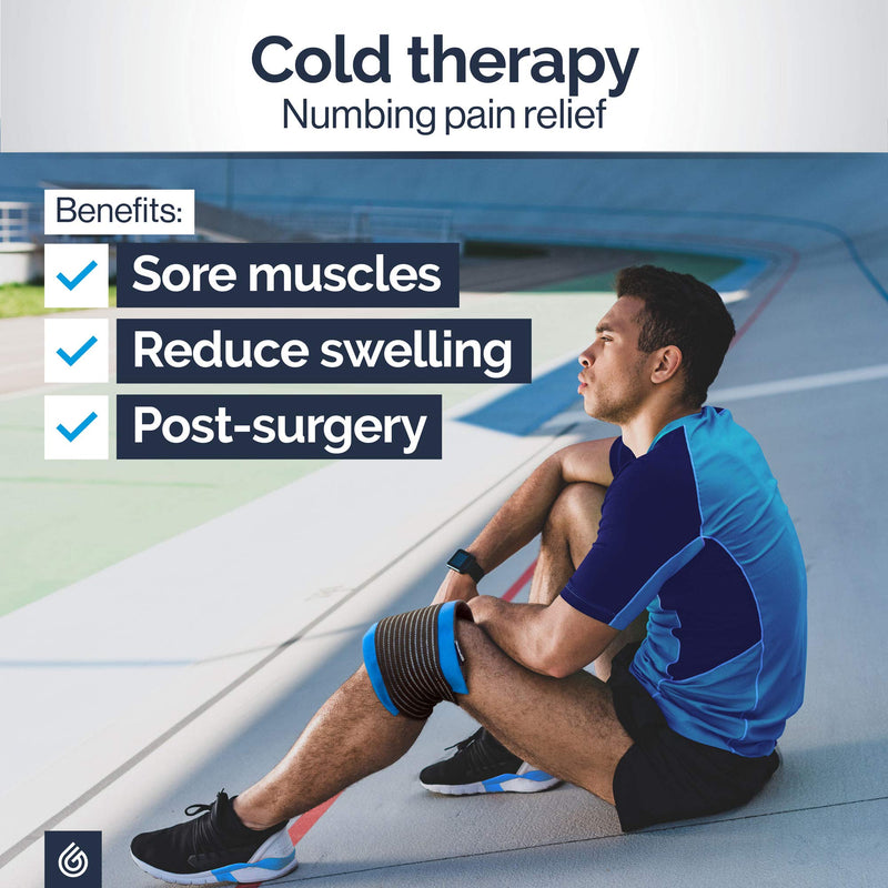 Knee Pain Relief Gel Pack - Hot Cold Ice Packs for Sports Injuries, Reusable Heat Pads (3in1 Compress Wrap fits Ankle, Foot, Elbow) First aid for Reduce Swelling, Replacement Surgery - Gelpacks Direct - NewNest Australia