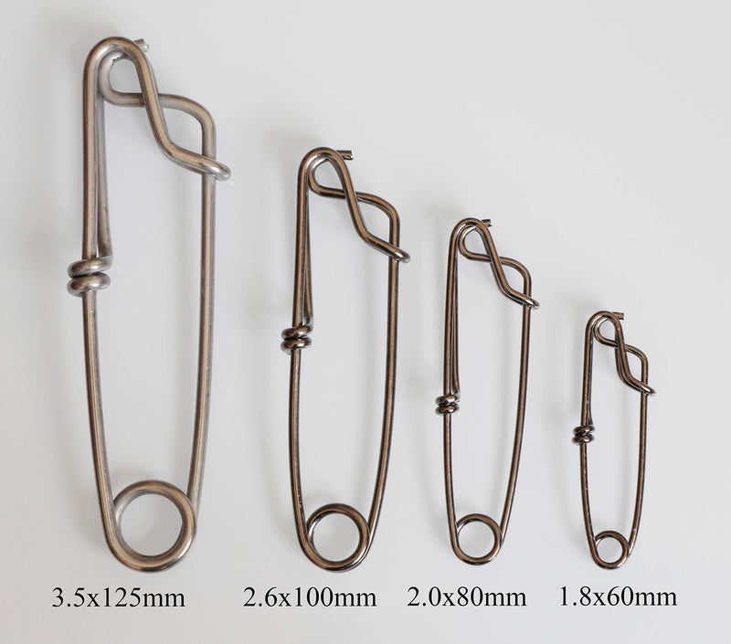 Laxygo 5pcs Longline Fishing Snap Clips Stainless Steel Floatline Tuna Clips 4 Sizes 3.5mmx5.0inch-5pcs - NewNest Australia