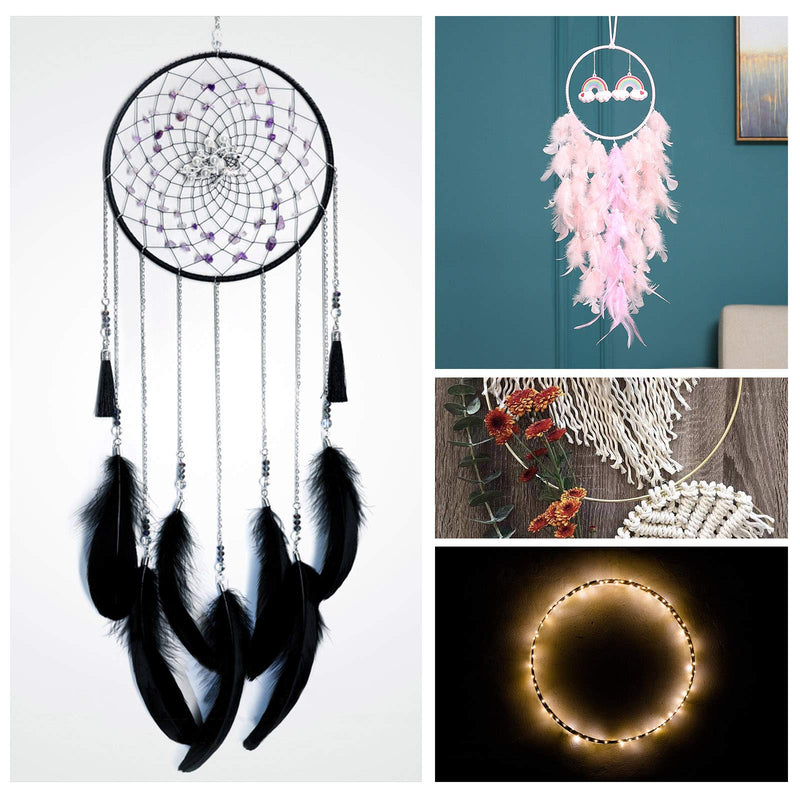 2 Pack 14 Inch Large Metal Floral Hoop Wreath Macrame Gold Hoop Rings for Making Wedding Wreath Decor and DIY Dream Catcher Wall Hanging Crafts - NewNest Australia