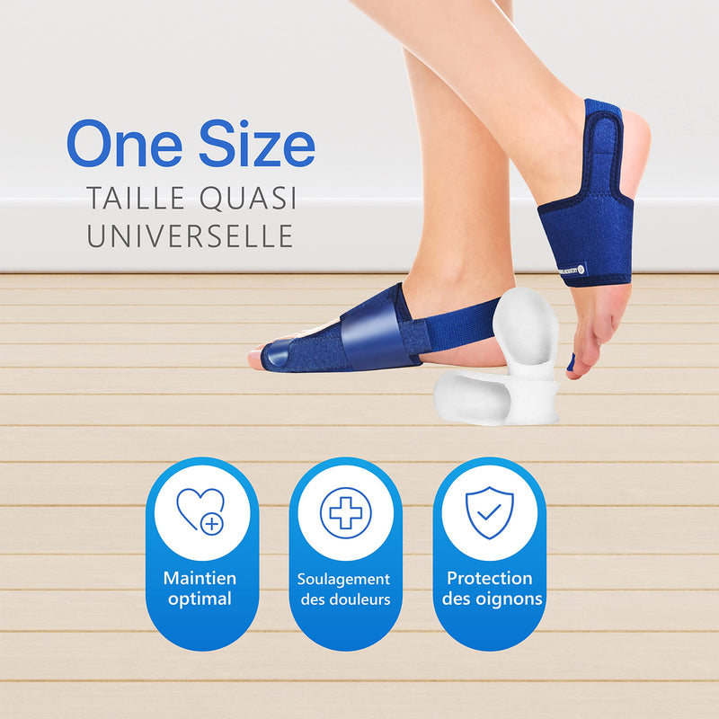 Sports Laboratory - Bunion Corrector Toe Straightener Set - 2x Bunion Splints, 2x Big Toe Straighteners and 1x Bunion Relief Guide - Adjustable Day & Night Bunion Support Kit (Blue) Blue - NewNest Australia