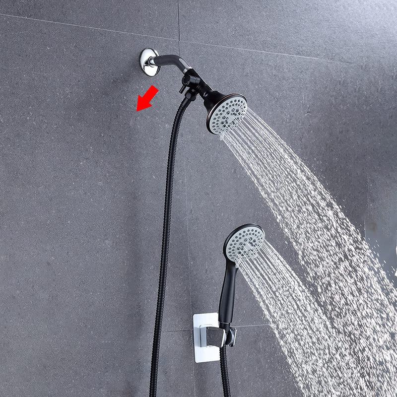 Little World Shower Arm Diverter Valve - 3 Way Shower Diverter Valve, G1/2 Solid Brass Shower Head Valve Diverter for Universal Hand Held Showerhead and Fixed Spray Head Shower System (ORB, Black) - NewNest Australia