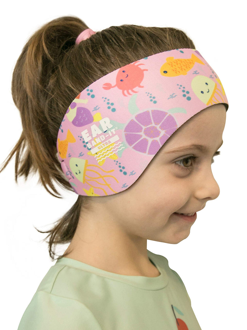 EAR BAND-IT Ultra Swimming Headband - Best Swimmer's Headband - Keep Water Out, Hold Earplugs in - Doctor Recommended - Secure Ear Plugs - Invented by ENT Physician Medium (ages 2 to 8yrs) Sea Life - NewNest Australia