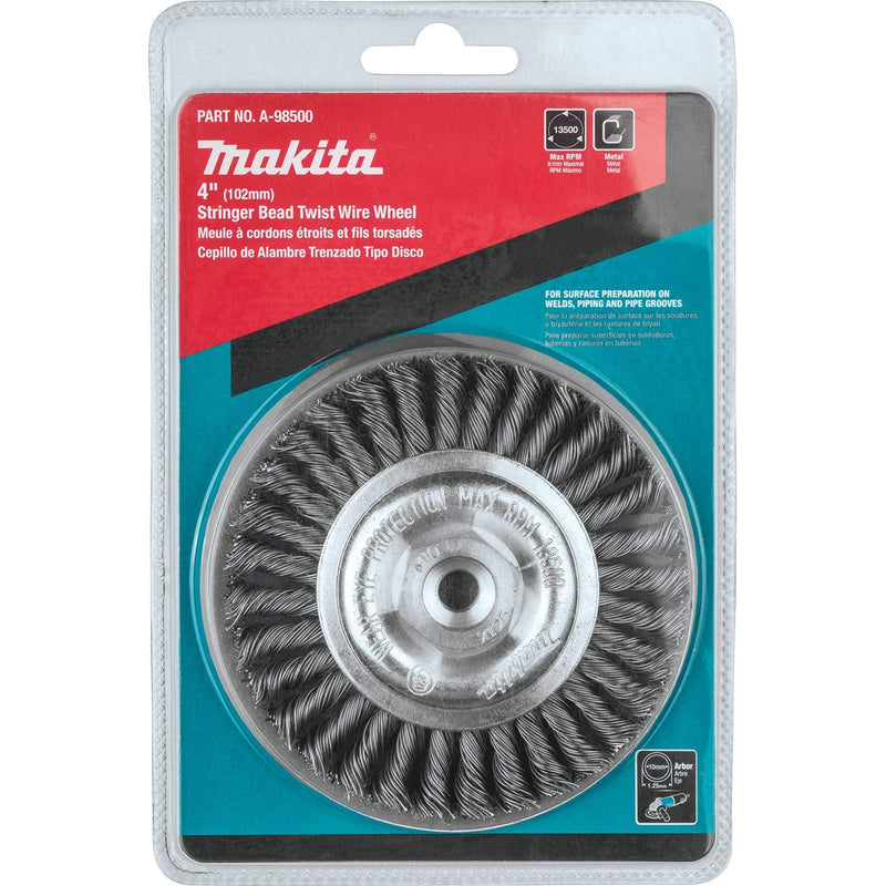 Makita A-98500 4" Stringer Bead Twist Wire Wheel, M10 x 1.25 - NewNest Australia