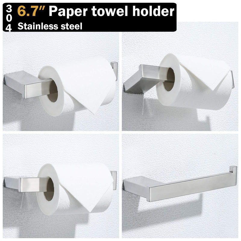 RANDOM Toilet Paper Holder Brushed Steel Square Bathroom Tissue Holder SUS 304 Stainless Steel Paper Towel Holder Modern Style Bathroom Wall-Mounted.(Square, Brushed Steel) - NewNest Australia