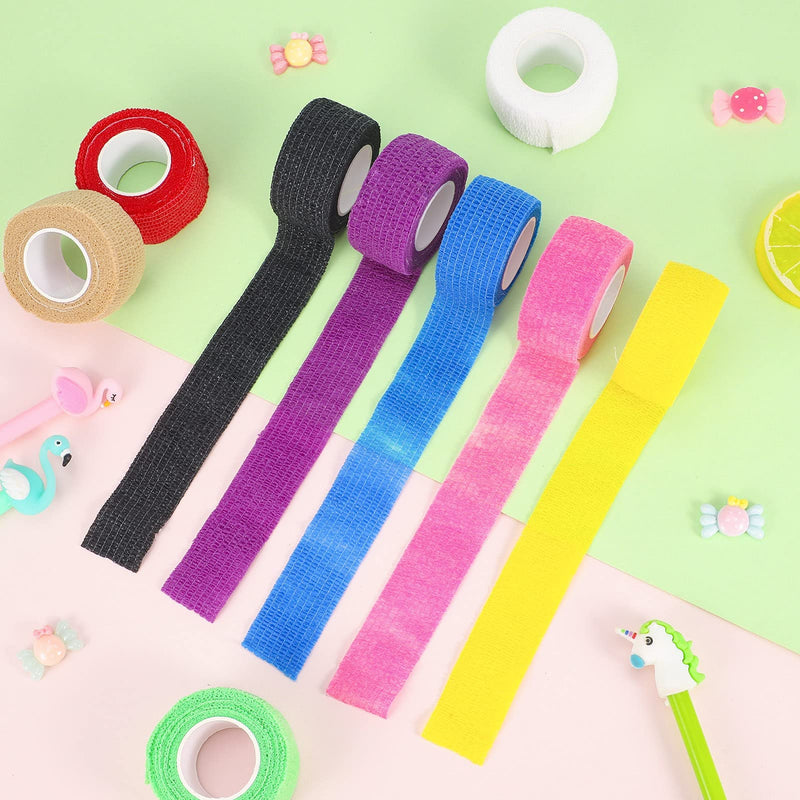 Tonyg-P 9 Rolls Of Self-Adhesive Bandage Cohesive Bandage Elastic Bandage Wound Plasters Adhesive Bandage Veterinary Wrap Tape For Wrists, Fingers, Calves, Toes, 2.5 Cm X 4.5 M (Multi-Colour) - NewNest Australia