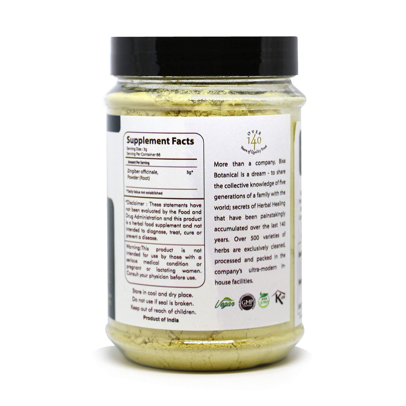 Ginger Powder (Zingiber officinale) – Natural Carminative & Digestive Supplement | It Clears Sore Throat and Reduces Cold | Ayurvedic Herb to Reduce Flatulence & spasm of Stomach (200GM / 7 Oz) - NewNest Australia