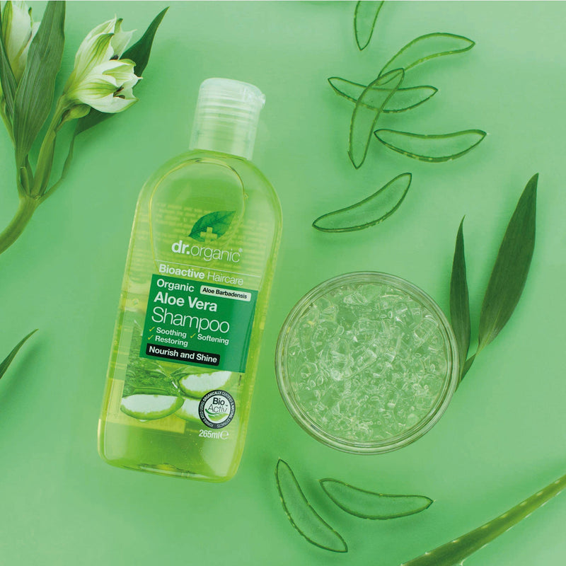 Dr Organic, Organic Aloe Vera Shampoo, Natural , Vegan , Cruelty Free , Paraben & SLS Free , Eco Friendly Recyclable Packaging, For Women & Men, Palm Oil Free, 265ml (Pack of 1) - NewNest Australia