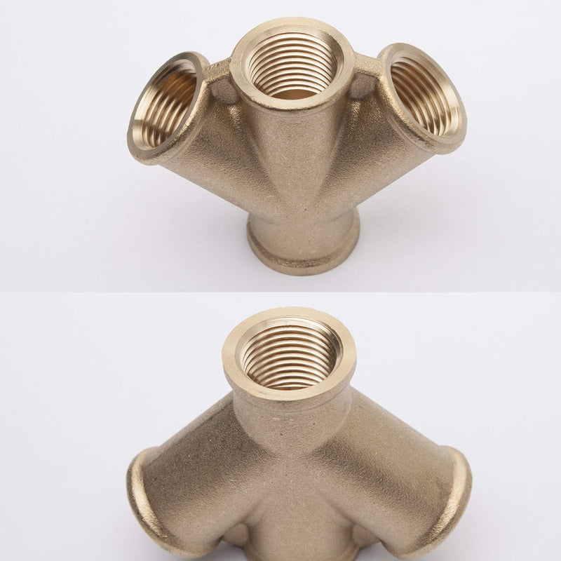 LTWFITTING Brass Pipe Female 4 Way Y Cross Fitting 1/2" NPT Fuel Air Water (Pack of 2) - NewNest Australia