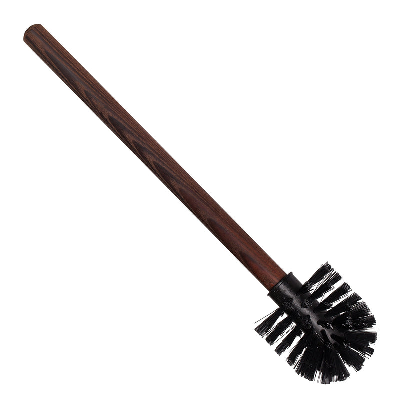 Redecker Toilet Brush with Dark Coated Metal Holder, High-Grade Nylon Toilet Brush with Oiled Thermowood Handle, Replaceable Head, Elegant Holder with Handle and Spout, Made in Germany - NewNest Australia