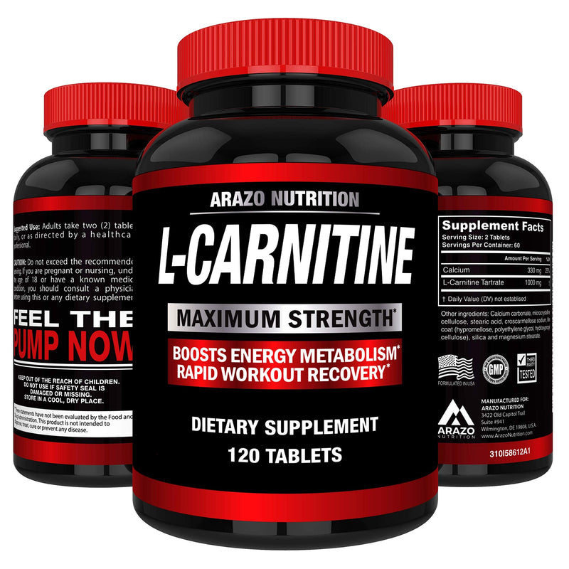 Super Strength L-Carnitine 1000mg Servings Plus Calcium for Boosted Metabolism and Improved Muscle Gain - Arazo Nutrition - NewNest Australia