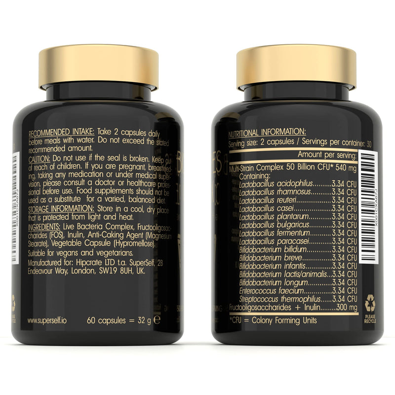 Bio Cultures Supplement 50 Billion CFU - Live Cultures Complex for Women & Men - 15 Live Strains with Prebiotics & Acidophilus - 60 Acid-Resistant Capsules - Vegan Tablets for Adults - NewNest Australia